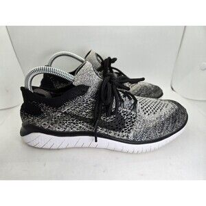 Nike Free RN Flyknit 2018 Oreo Shoes Women's 9 Black Running Athletic Sneakers